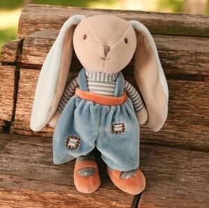Bukowski Little Bunny Brothers Plush Toy 9” Outfit Blue Pants Sweden NWOT
